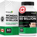 GENNEW AKTIVITETER Probiotika til kvinder 50 Millioner CFU per 2 kapsler - MAKTREK teknologi, 4 Probiotiske Strops & Prebiotic Blend - Understøtter fordøjelse sundhed & Gut Flora Balance- Made in Canada- 60 kapsler