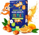 OmegaVia Sugar Free Kids Multivitamin Chewies - Daily Chewable Gummy Vitamin for Kids 3 +, Vitamin A, C, D3, E, B6 & B12, Folate & Mere, Natural Orange Flavor, 30 Greve