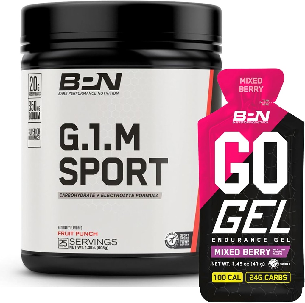 BPN G.1.M. Sport Endurance Training Fuel & Go Gel Endurance Gel blandet Berry Bundle