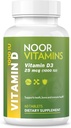 Noor Vitamin Halal D, Halal D3, 1000 IE tabletter, understøtter ben, immun- og hjertesundhed, non- GMO, gluten Free & Halal (60 Tæl)