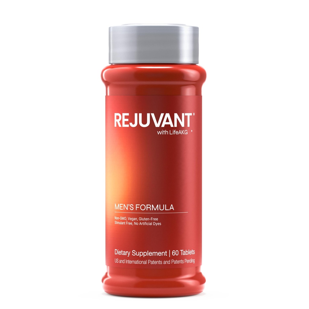Rejuvant Mænds AKG Supplement 1000MG Ultra 98% Ren (Calcium Alpha- Ketoglutarat) med Patenteret AKG Vitamin A Rich Controlled Release Formel for Longevity, Recovery og Cell Repair, 60 tabletter