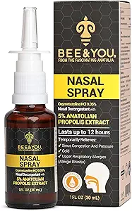 BEE og du Propolis Nasal Spray, 100% Pure Propolis Extract, Sinus & Congestion Relief, Natural Decongestant, Allergy Support, Nasal Moisturizing Spray Budd124; 1 fl oz