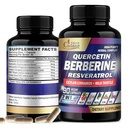 Økologisk Cadane 7in1 Pure Berberine tillæg med Quercetin, Ceylon Kanel, Resveratrol, Mælk Thistle, Grape Seed, og Black Pepper - 90 kapsler til 3th Month Supply - Immunity Health Support
