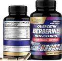 Økologisk Cadane 7in1 Pure Berberine tillæg med Quercetin, Ceylon Kanel, Resveratrol, Mælk Thistle, Grape Seed, og Black Pepper - 90 kapsler til 3th Month Supply - Immunity Health Support