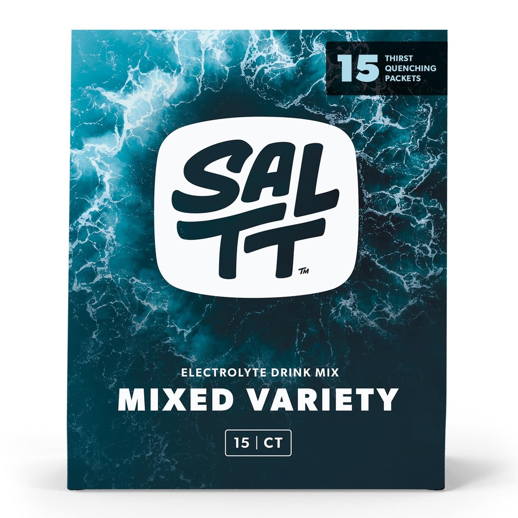 SALTT Electrolytes Powder Packets, All Things Mixed Variety Pack (15 Packets) - Magnesium, Kalium, Natrium, Trace Minerals - Vegan & Gluten Free - Travel Essentials - Made in USA
