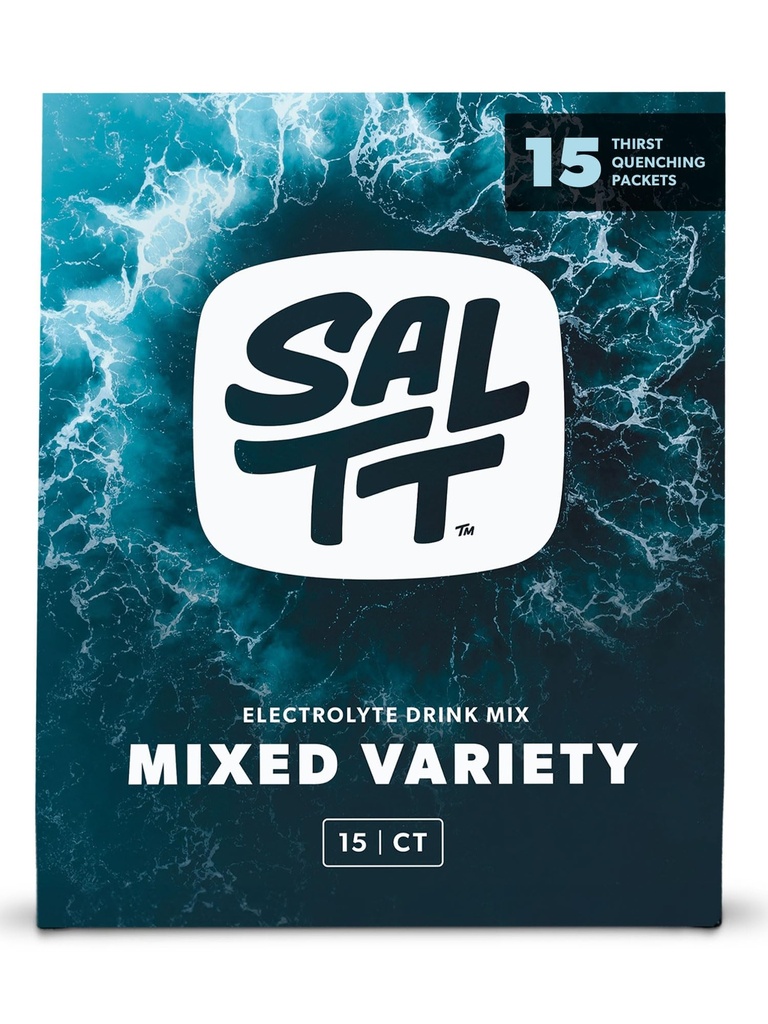 SALTT Electrolytes Powder Packets, All Things Mixed Variety Pack (15 Packets) - Magnesium, Kalium, Natrium, Trace Minerals - Vegan & Gluten Free - Travel Essentials - Made in USA