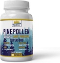 Daglig sundhed Pine Pollen 600mg Vegan Gluten Free Non GMO Natural Superfood Vitaminer Minerals Kosttilskud 60 Kapsler - 1 måned Tilgang
