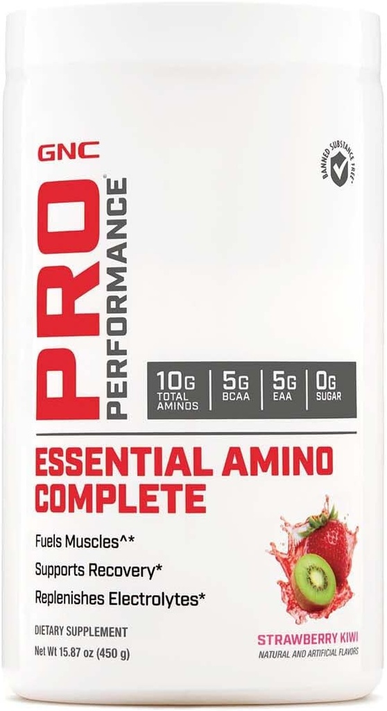 GNC Pro Performance Essential Amino Complete, Strawberry Kiwi, 15.87 oz., Understøtter muskel Inddrivelse