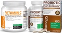 Bronson Probiotisk 50 Millioner CFU + Prebiotic med Apple Polyphenoler & Ananas Frugt Uddrag C-vitamin Pulver Pure Ascorbic Acid Opløselige Fine Non GMO krystaller