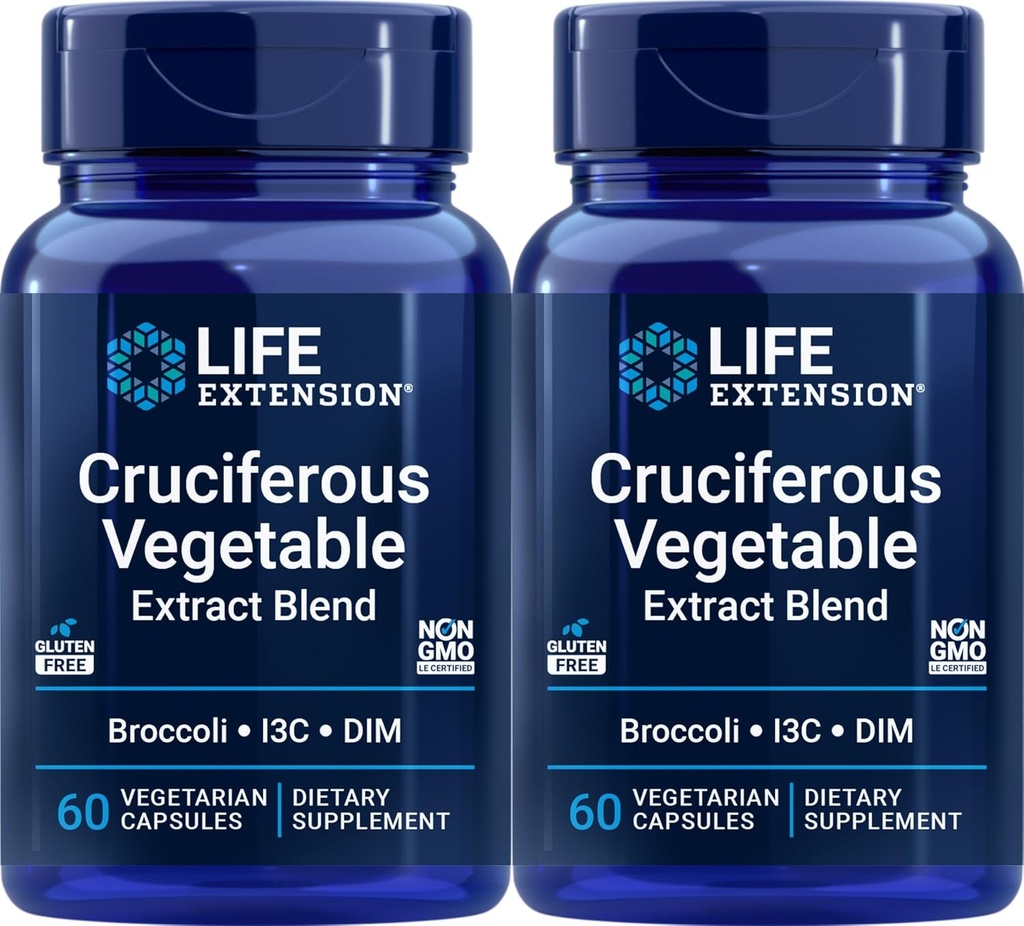 Life Extension Triple Action Cruciferous Vegetabilsk ekstrakt, 60 Vegetariske kapsler (pakke med 2)