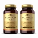 Solgar B- Complex 100 "- 100 Vegetabilske kapsler, pakke af 2 - Energi Metabolisme, Nervesystemet support - Non-GMO, Vegan, Gluten Free - 200 Total Servering