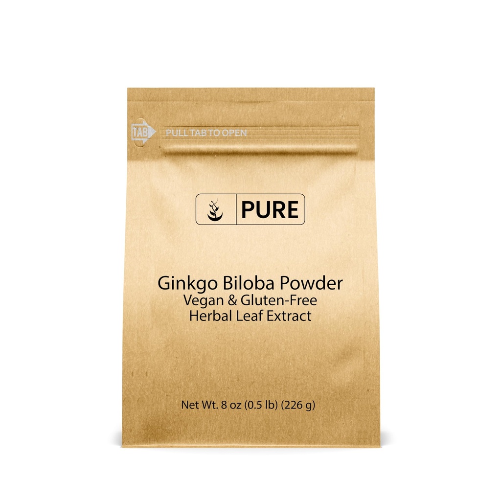 Pure Original Ingredienser Ginkgo Biloba Powder (8 oz) Altid Pure, Ingen Fillers eller Tilsætningsstoffer, Lab Verified