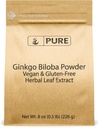 Pure Original Ingredienser Ginkgo Biloba Powder (8 oz) Altid Pure, Ingen Fillers eller Tilsætningsstoffer, Lab Verified