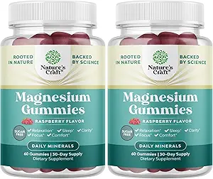 Sugar Free Magnesium Gummier for voksne - Vegansk Chewable Magnesium Citrate Gummies med 180 mg Elementære - Afslappende Gummy Non GMO Halal og Gluten Free Berry Flavor (2 Måneder)