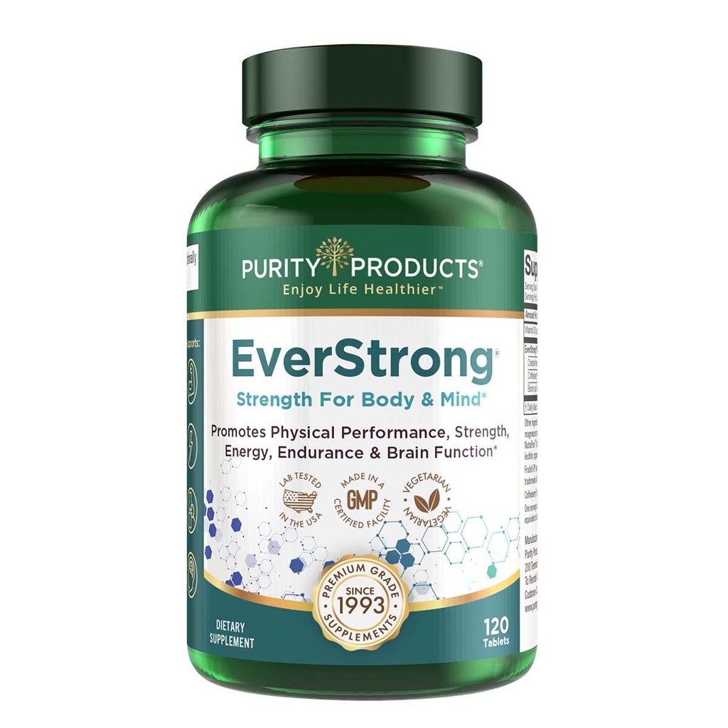 EverStrong - Creatinine Monohydrat Blend - Klinisk undersøgt for Golf Maximizing Driving Distance - Muscle Matrix Blend - Fælles, Muscle & Energy Support - Bor, CoffeeBerry, D3- 120 tabletter