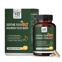 Herbal BEE Gut Health - Gas and Bloating Relief, Forstoppelse, Leaky Gut Reparation - Gut Cleanse & Gendanne fordøjelse - Fremme regelmæssighed, Colon Cleanser, 60 kapsler
