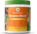Amazing Grass Green Superfood Immunity: Super Green Powder med C-vitamin, Cordyceps, Beet Root Powder & Reishi svampe, Tangerine, 30 Servere