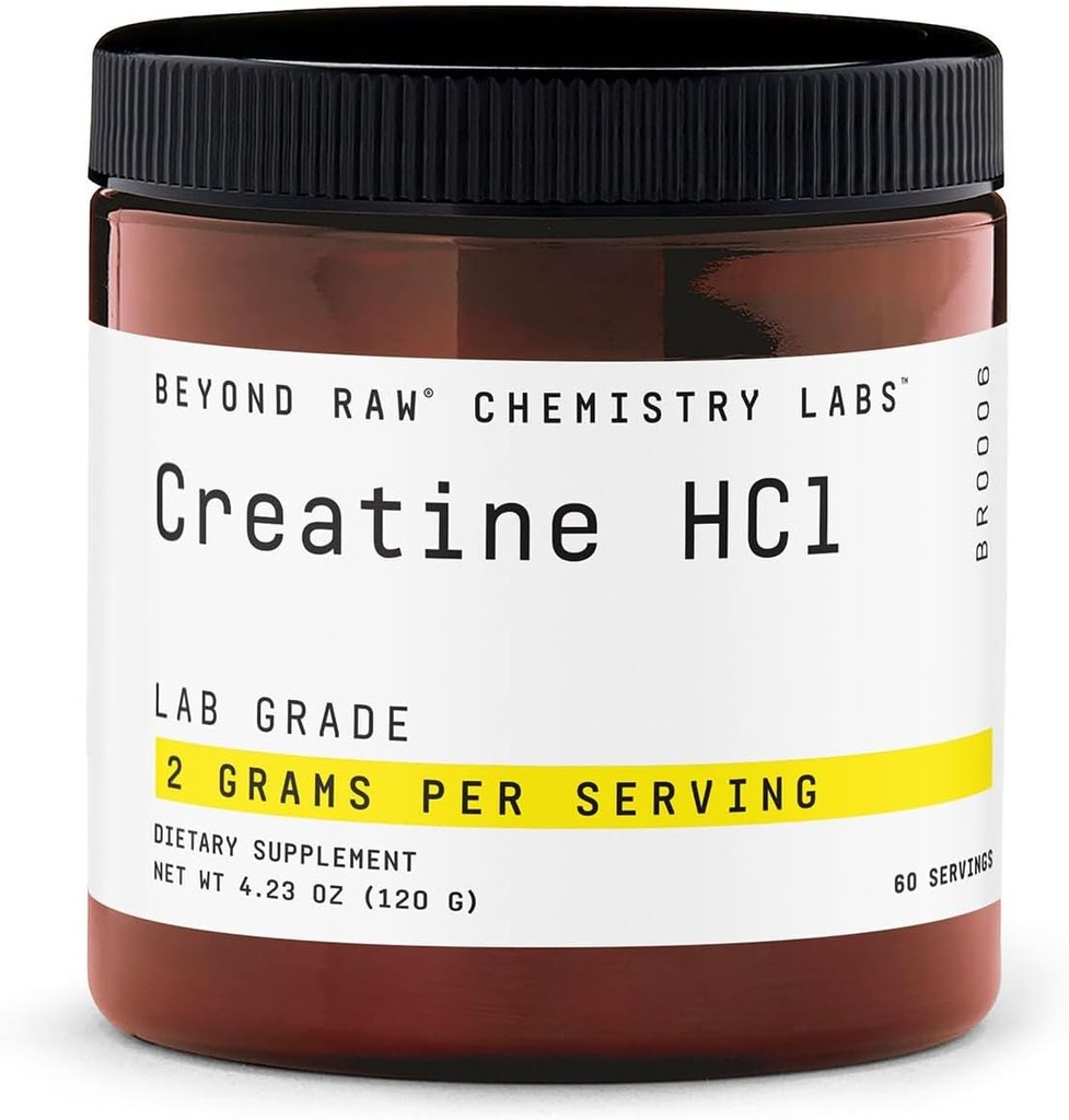 BEYOND RAW Creatine HCl Powder, Science Backed, Lab Grade, Creatine for Women & Men, Muscle Strength, Energy Production, Athletic Performance, Cognitive Support, Cellular Hydration, 60 Servings