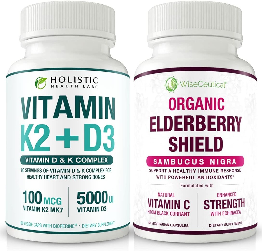 Max Absorption Vitamin K2 + D3 & Økologisk Hyldebær med sort currant og Echinacea