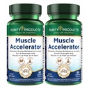 Renhed Produkter Muskelaccelerator 650 mg Patenteret & klinisk testet Muskelaccelerator Blend af Ayurvedic Herbal Ekstrakter fremmer Styrke, Endurance + Muskelvækst - 60 Veg Caps (2)