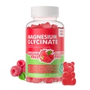 90 CT Magnesium Glycinate Gummies 1000mg - Sukker Free Magnesium Kalium tillæg med D-vitamin, B6, CoQ10 for rolig mood & dvalestøtte - 90 Hindbær Gummies