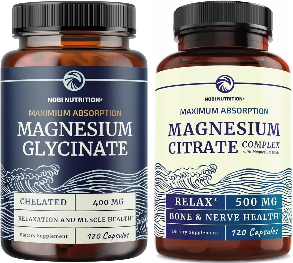 Magnesium Glycinat 400mg (120ct) & Magnesium Citrate 500 MG (120ct)