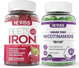 NEVISS Vegansk jerntilskud, Gentl Iron + Sugar Free Nicotinamid 500mg Gummies
