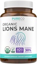 Organic Lions Mane Supplement Kapsler - USDA Organic Mushroom Supplement Kapsler med 1000mg Lions Mane 10: 1 Uddrag per servering med 30% polysaccharider - Vegan & Non- GMO (1 måned Tilgang)
