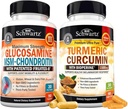 BioSchwartz gurkemeje Curcumin med sort pepper Extract 1500mg Complex (1 måned Tilgang) Plus Glucosamin Chondroitin MSM Triple Strength Joint Support Supplement (1 måned Tilgang)