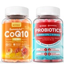 NEVISS Sukkerfri CoQ10- 250 mg / 500 mg fyldte gummier + sukkerfri probiotika gummier