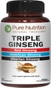 Pure Nutrition Triple Ginseng 650mg Ikke-GMO 'er