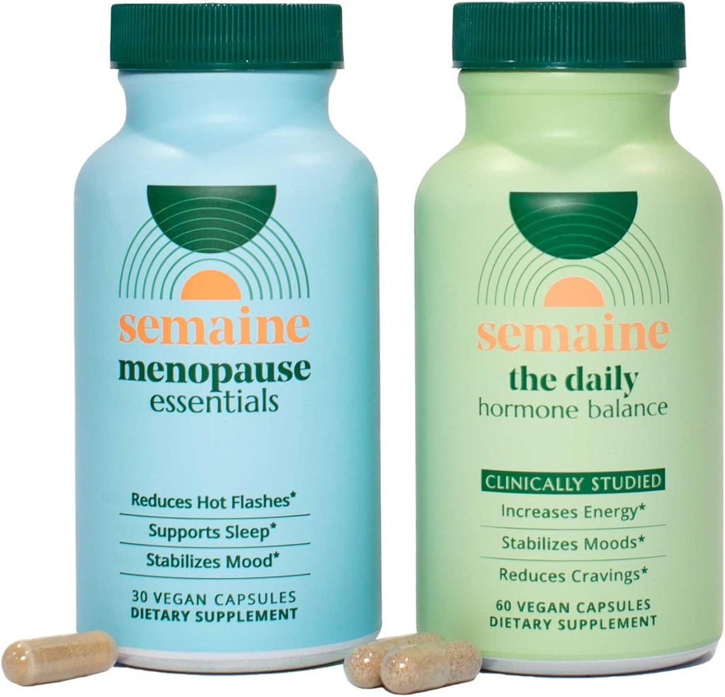 Peri/Menopause Hormone Bundle - Hot Flashes, Night Sweats, Mood Swings, Thinning Hair, Hormone Balance, Healthy Aging - Clinically Studied | 1 Month Supply