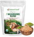 Z Natural Foods Organic 7 Sacred Mushrooms Blend - Mushroom Powder for immun sundhed - Lions Mane, Cordyceps, Chaga, Red Reishi, Shiitake, Maitake & Tyrkiet Tail Extract for Coffee, Smoothies, 1 LB