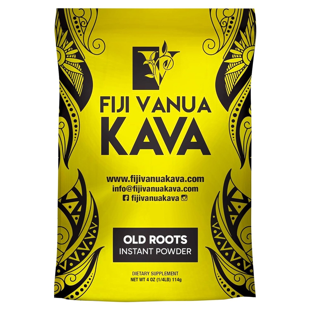 Fiji Vanua Kava Instant Old Roots Kava Powder, dehydrated green juice Kava Drink Powder, Easy to Prepare liquid-Soluble, Fijian Instant Noble, Herbal Supplement (4 Oz)