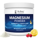 Dr. Berg Magnesium Glycinat pulver til søvn, afslapning, & Stress Relief - nu omfatter Vitamin D3 & Zink - lækker hindbær & Lemon flavor (50 Servere) Magnesium pulver - Magnesium drik pulver