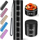 Aluminium Travel Pill Organizer, Ugentlig Metal Pill Case, Pill Holder, Fugt Bevis Vandtæt Daily Pill Box 7 Dag, Stor Pill Container til at holde vitaminer, Medicin, Kosttilskud