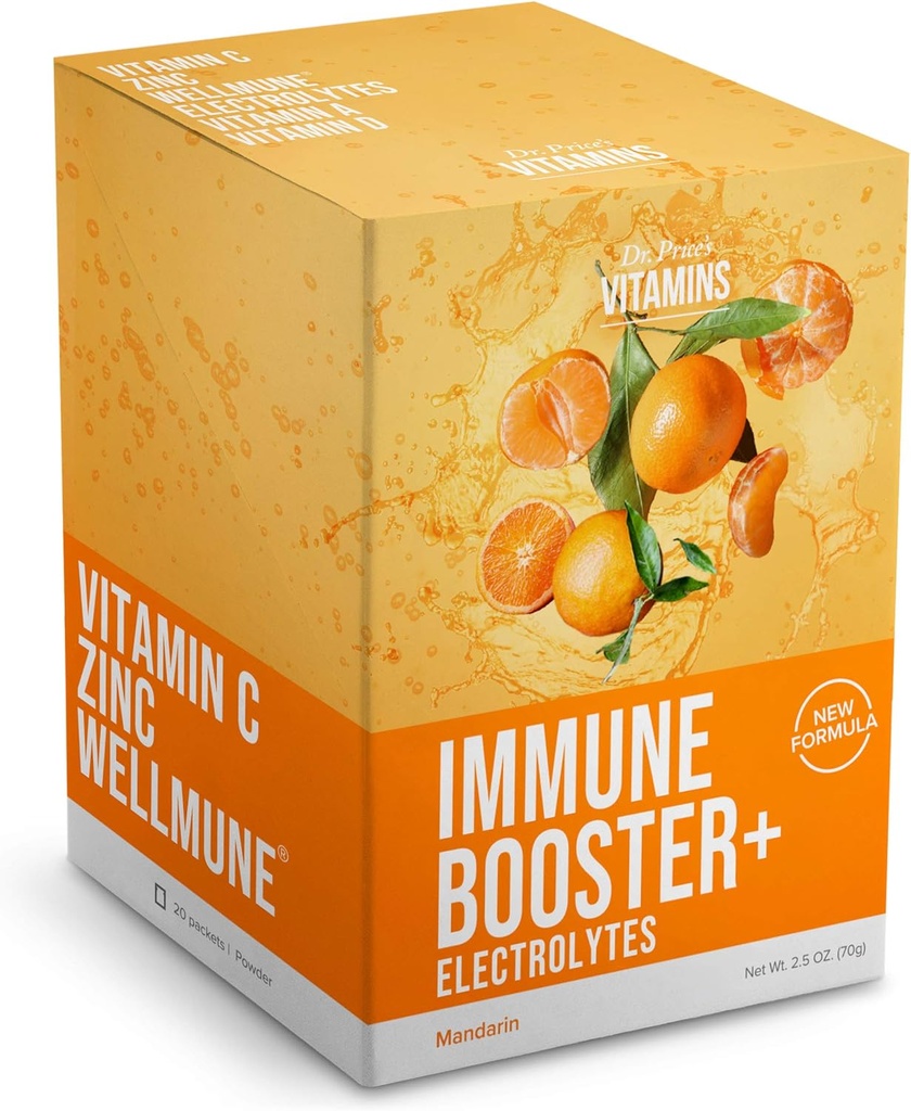 Immunsupport + Elektrolyter • 124; 1000mg C-vitamin, Zink & Chrom • 124; Hydrering & Wellness Powder • 124; Sugar- Free, Fast- Absorbing Drink Mix • 124; Easy- to- Mix Pakninger til daglig brug, Rejser & Inddrivelse
