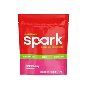 AdvoCare Spark Vitamin & Aminosyre supplement - Focus & Energy Drick Powder Mix med vitamin A, B- 6, C & E - Indeholder også L-Carnitin & L-Tyrosine - Jordbær, 14 Stick Packs
