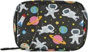Space Travel Galaxy Astronauts Pill Box 7 Day Pill Case Travel Pill Organizer Bag med lynlås Portable ugentlige sag Kompakt størrelse for Vitamin Supplement Holder