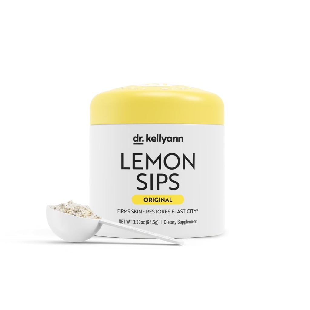 Dr. Kellyann Lemon Sips, Citrus Drink Mix (21 Servere) Rehydrat, Detox, Revitalize, Sugar Free, Fat Free, Non GMO, Hydrates and Firms Skin (Lemon)