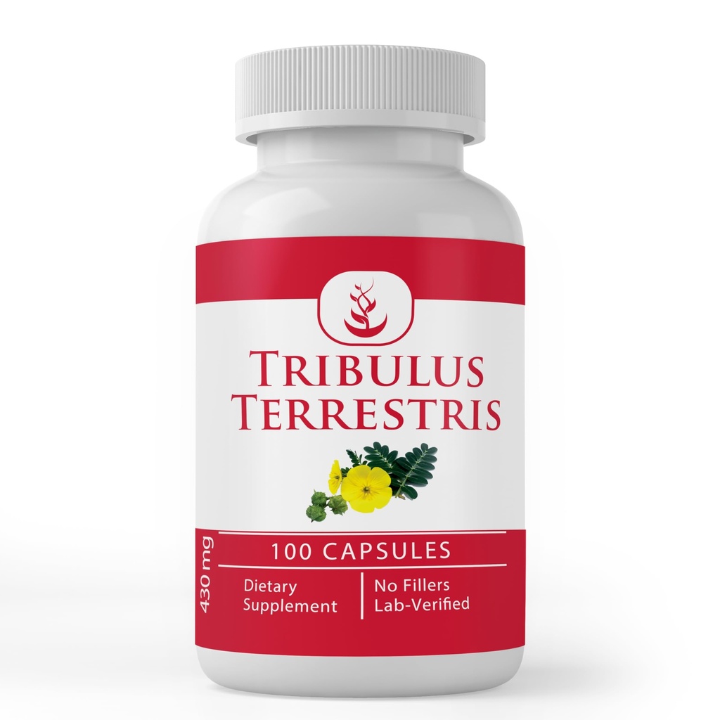 PURE ORIGINALSKE INGREDIENSER Tribulus Terrestris (100 kapsler) Altid ren, ingen tilsætningsstoffer eller fyldstoffer, Lab Verified