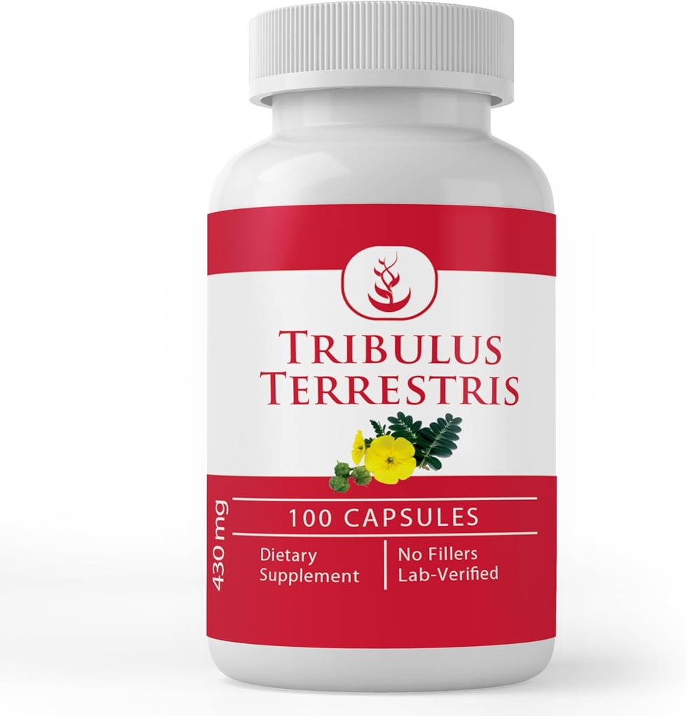 PURE ORIGINALSKE INGREDIENSER Tribulus Terrestris (100 kapsler) Altid ren, ingen tilsætningsstoffer eller fyldstoffer, Lab Verified