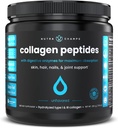 Kollagen peptider pulver - forbedret absorption, dobbelt hydrolyseret, grass Fed, Keto protein pulver med C-vitamin - Premium supplement til hårvækst, hud, negle, joints & knogler, uden smag