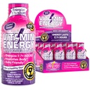 Vitamin Energy Mood + Energy Shot - Tropical Berry - 100% DV B- Vitaminer & 260mg Plantbaseret koffein - Zero Calories, Sugar- Free, Vegan, Non- GMO - Mood & Energy Support - 1,93 fl oz, 12- Pack