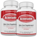 Acne piller 2 Pack 120 Piller - Vitamin Kosttilskud til Acne breakout- Hormonal Pimple Tablets to Clear Oliy Skin for Kvinder, Mænd, Teens, og voksne