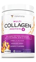 Multi collagen peptider pulver til kvinder - hydrolyseret farvet collagen pulver til kvinder med type I II III V & X C-vitamin & hyaluronsyre til hår hud og negle (Peach Mango) - 30 Servere