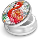 Pill Box-3 Segment Lille Pill sag for purse & Pocket Mini Metal Pill Holder Travel Pill Container til at holde kosttilskud vitaminer BPA- Gratis (Flamingo)