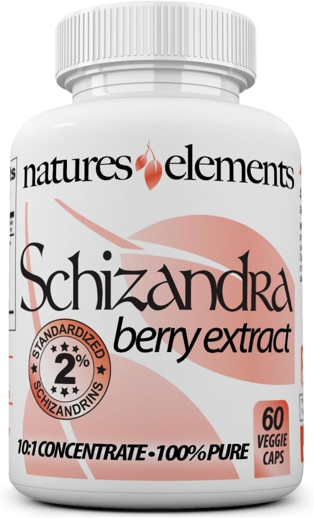 Schizandra Berry Extract - 10: 1 Standardized Extract med 2% Schizandrins - 1000 mg Per Serving - 60 Veggie Capsules - Non-GMO, Gluten- Free - Traditional Chinese Herb