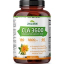 Zazzee High Potency CLA 3600, 180 Softgel, 3600 mg per servering, konjugeret linolsyre fra saflorolie, koncentreret og standardiseret, 60 dages forsyning, ikke-GMO og fremstillet i USA
