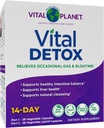 Vital Planet - Vital Detox med Milk Thistle, Quercetin, Alpha Lipoic Acid, Cholin, og urter, for lejlighedsvis gas og Bloating, Understøtter sund Intestinal Balance, 2-del 14 dag Kit, 56 kapsler
